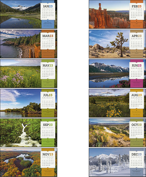Spiral Bound Canadian Scenic Pocket Wall Calendar for 2023